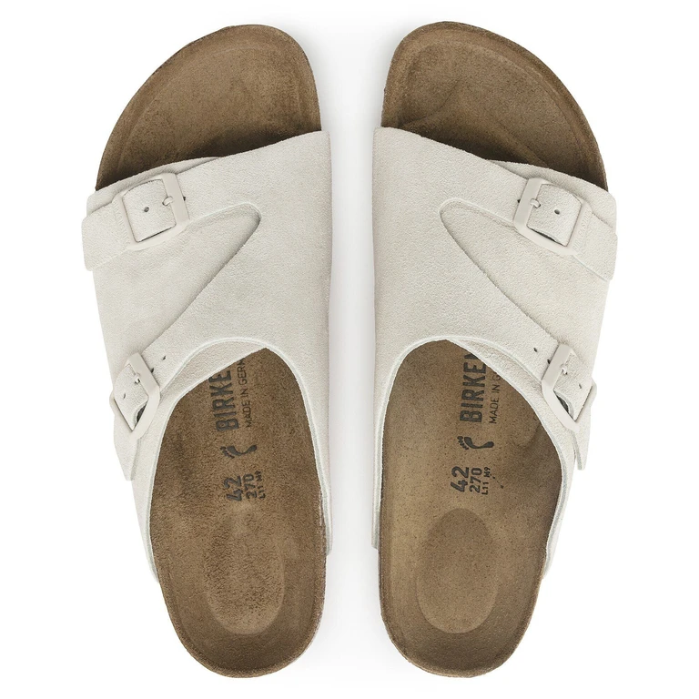 Birkenstock Unisex Zurich Suede Leather Antique White