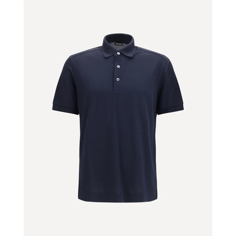 Zegna 棉丝混纺Polo衫 46码
