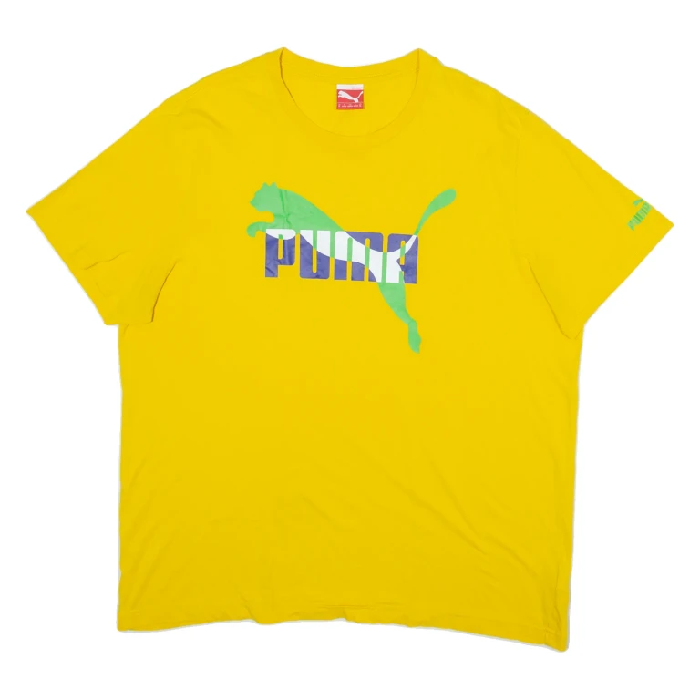 PUMA Mens T-Shirt Yellow XL