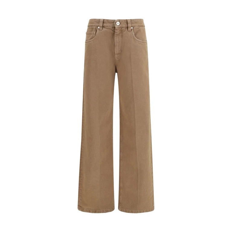 Brown Cotton Straight-Leg Jeans Clothing - Women