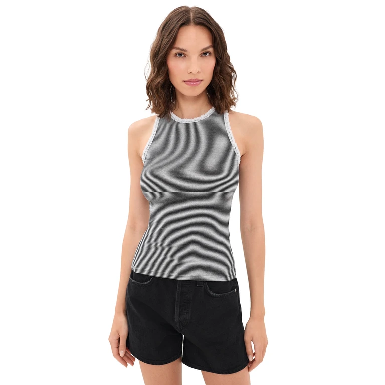 Madewell Bliss Tank Jet Black Stripe M