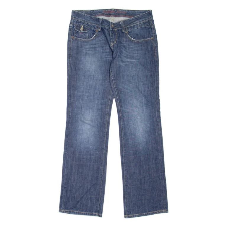 HILFIGER DENIM Cassandra Womens Jeans Blue Regular Straight Stone Wash W30 L34