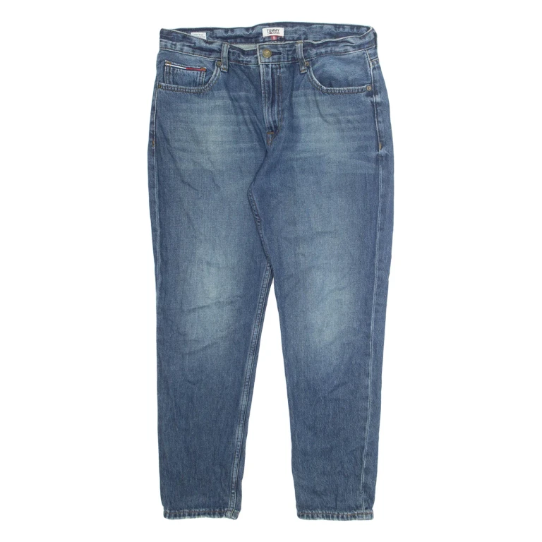 TOMMY HILFIGER Mens Jeans Blue Regular Tapered Stone Wash W31 L27