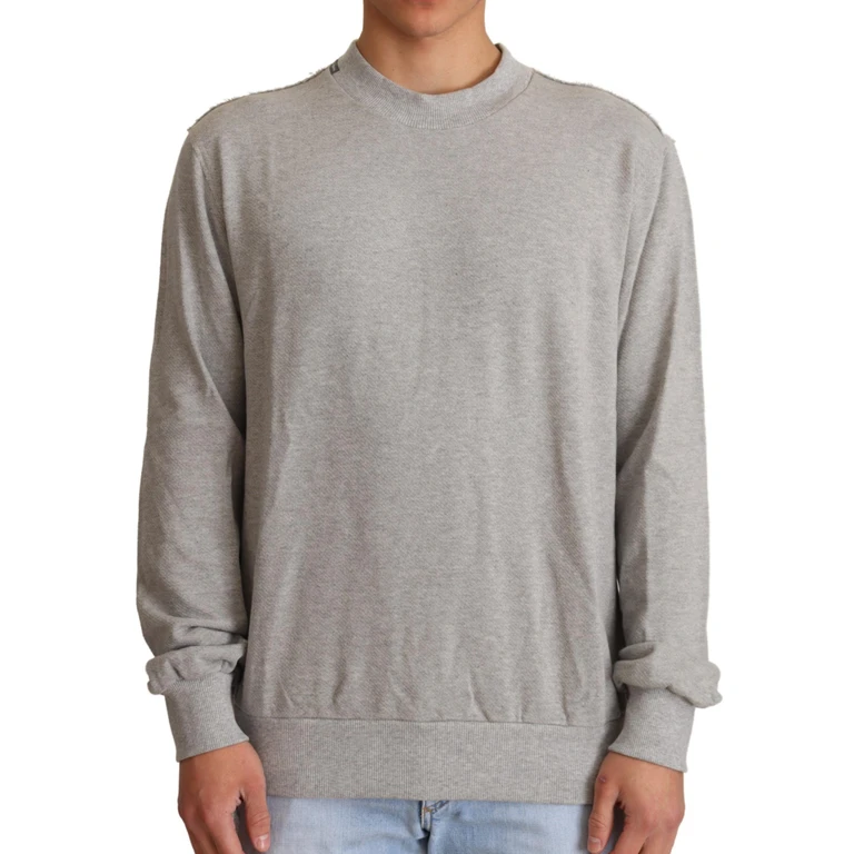 Dolce & Gabbana Gray Cotton Crewneck Pullover Sweater Clothing - Men