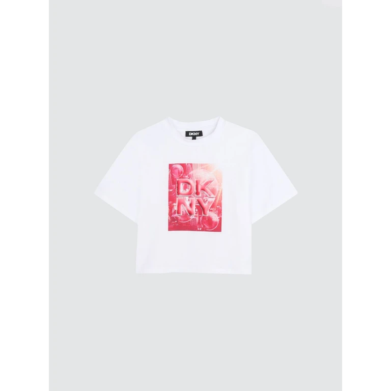 Boy's Contrast Logo Cotton T-Shirt with Crew Neck (D62621N54)
