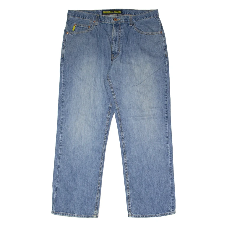 NAUTICA Mens Jeans Blue Regular Straight Stone Wash W36 L30