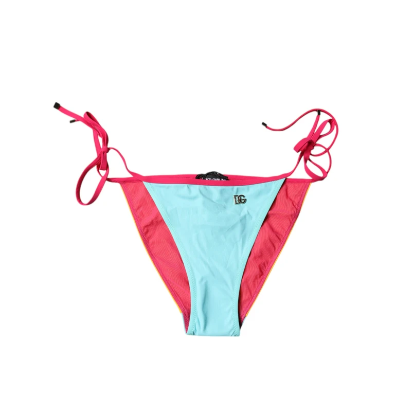 Dolce & Gabbana Multicolor Logo Swimsuit Bikini Bottom Swimwear Nylon Elastane Clothing - Women