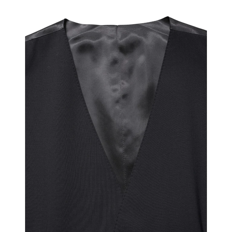 Dolce & Gabbana Black Wool Single Breasted Waistcoat Vest Virgin Elastane Clothing - Men