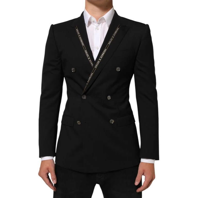 Dolce & Gabbana Black Sicilia Double Breasted Jacket Blazer 02+wo Clothing - Men