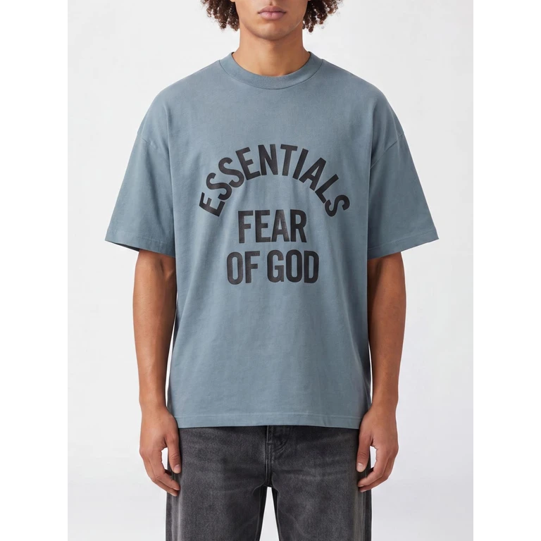 Cotton T-Shirt with Contrast Logo and Dropped Shoulders (125SP262003FFC)
