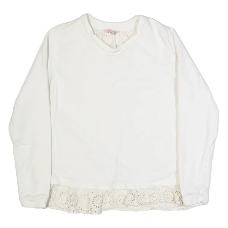 JOULES Womens Top White Long Sleeve UK 10