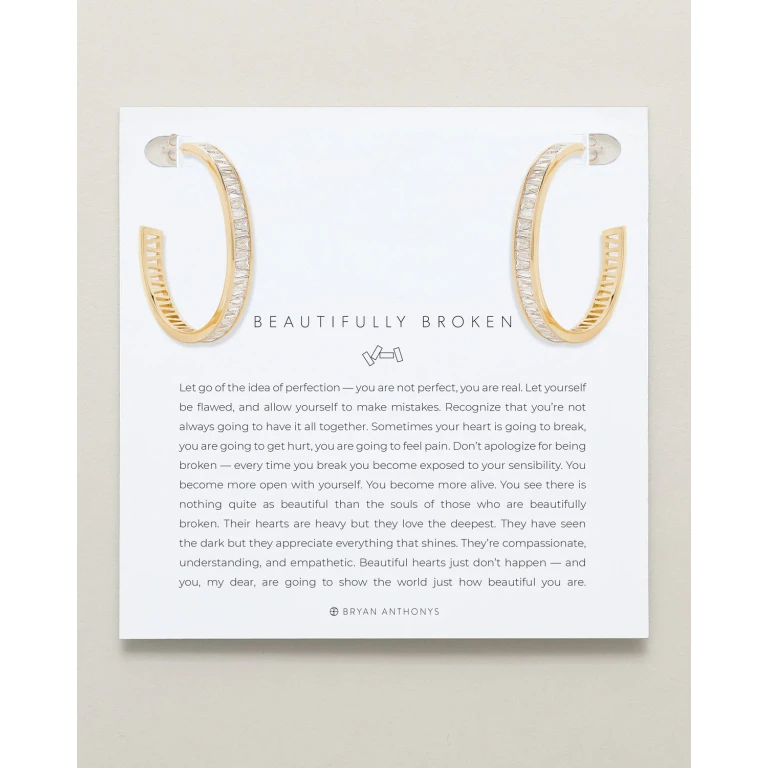 Beautifully Broken Baguette Maxi Hoop Earrings