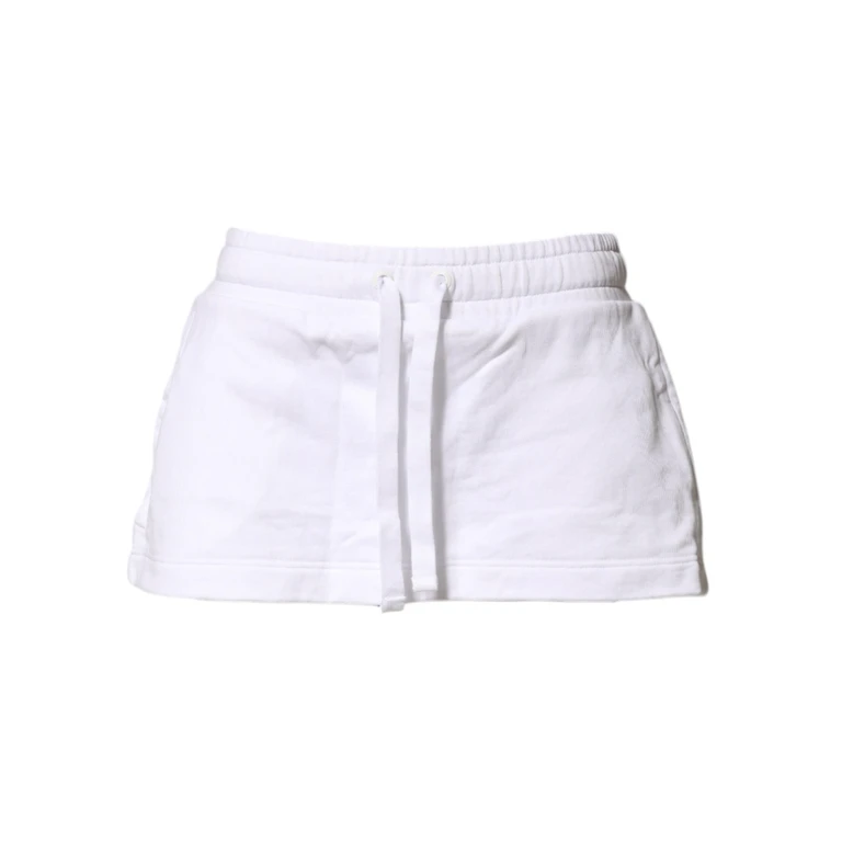White Cotton Blend Mid Waist A-Line Mini Skirt Co+pl - Women