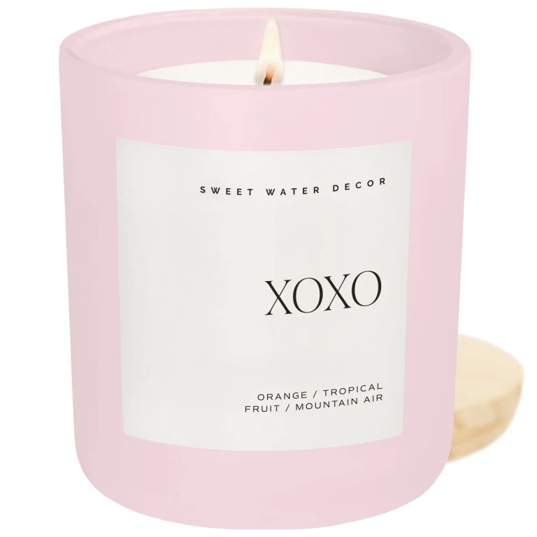 XOXO Soy Candle - Pink Matte Jar - 15 oz (Island Air)