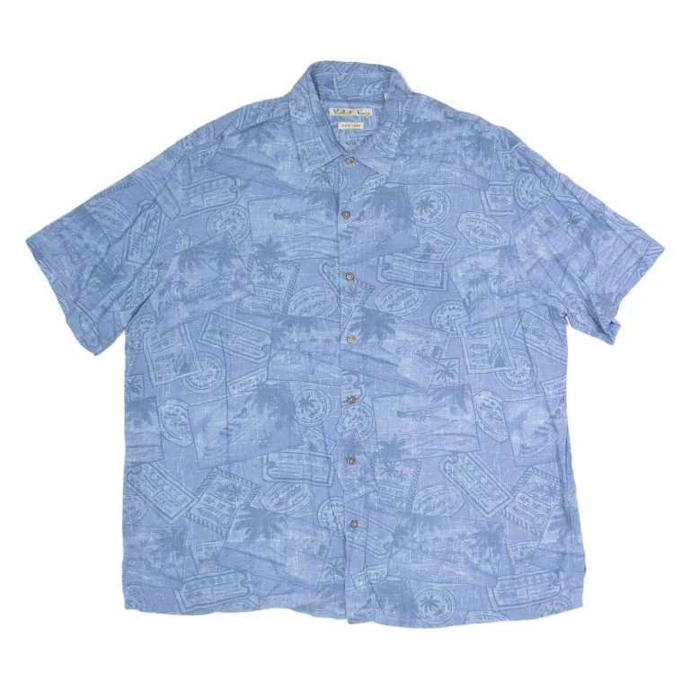 BATIK BAY Mens Shirt Blue Crazy Pattern XL