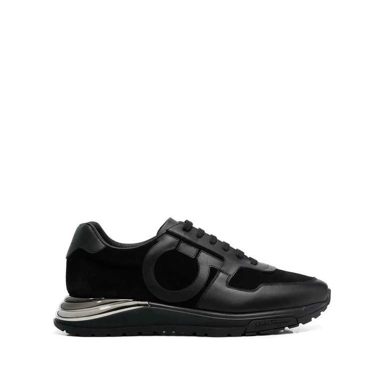Ferragamo Gancini-Patch Lace-Up Sneakers