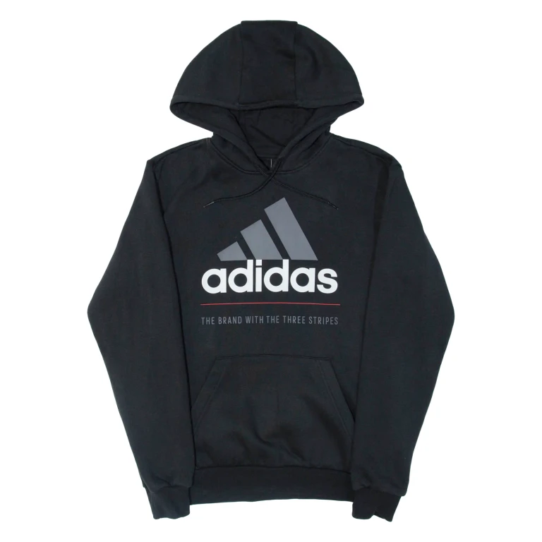 ADIDAS Mens Black Hoodie XS