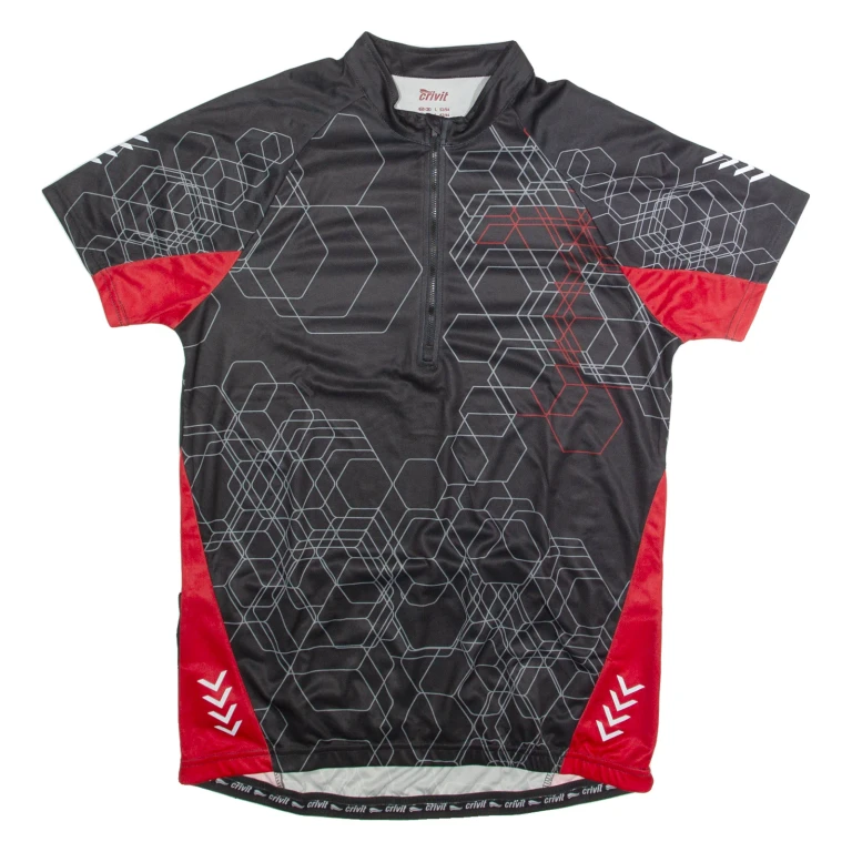 CRIVIT Cycling Zip Up Mens Jersey Black High Neck XL