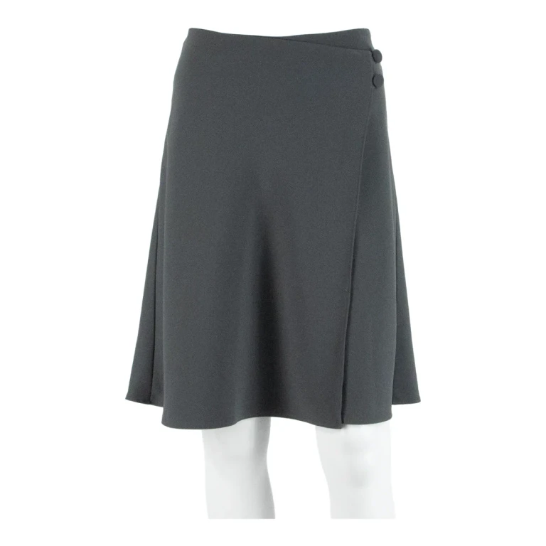 ARMANI COLLEZIONI Womens Wrap Skirt Grey Knee Length S
