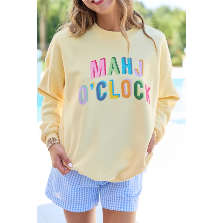 Mahj O'Clock Yellow Graphic Sweatshirt