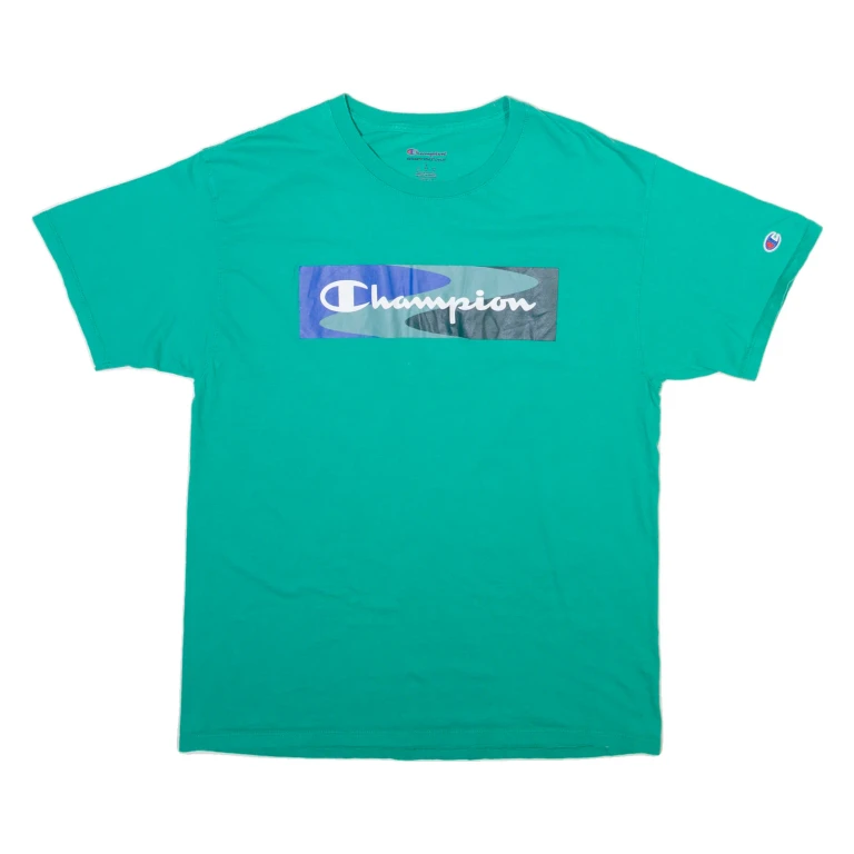 CHAMPION Mens T-Shirt Green L