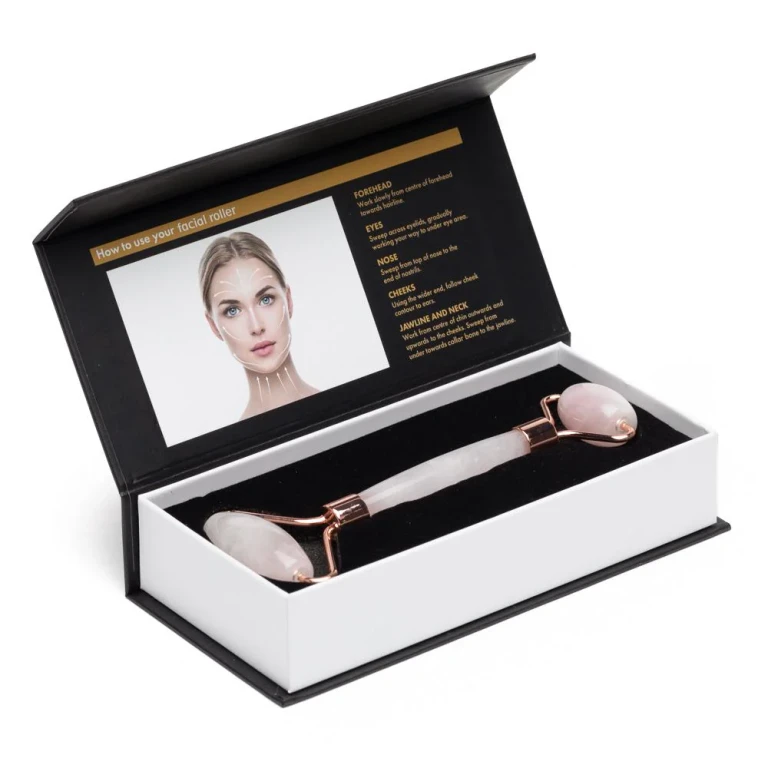 Rose Quartz Facial Roller - Dual-Ended Beauty Tool for Calming, Cooling & Skin Radiance