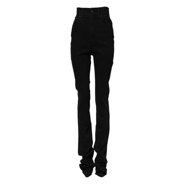 Dolce & Gabbana Black Cotton High Waist Skinny Denim Jeans Clothing - Women