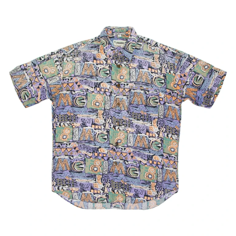 Mens Shirt Purple Crazy Pattern M