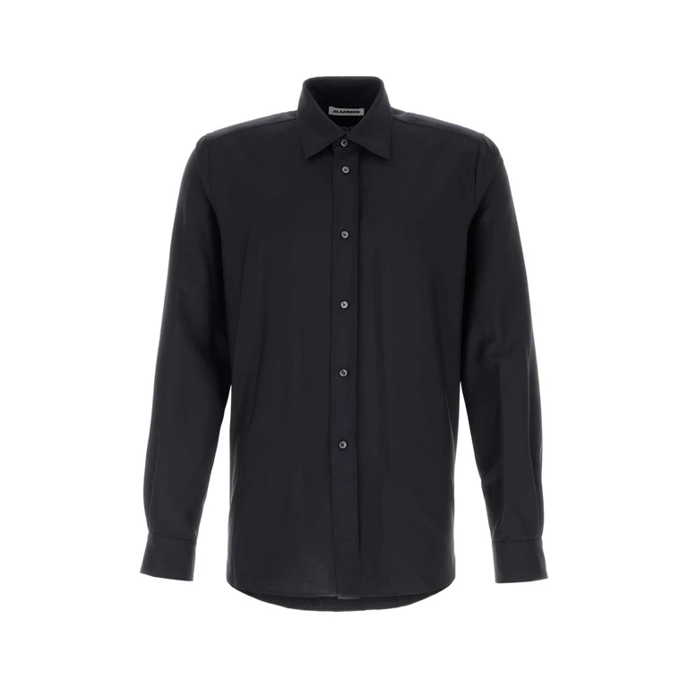 Jil Sander Black Wool Blend Shirt 001 Exterior: Virgin Mohair Camicie - Men
