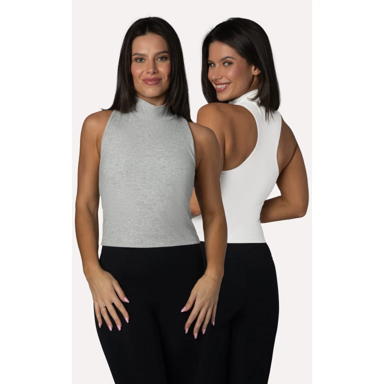 2 PK Mock Neck Tank Top