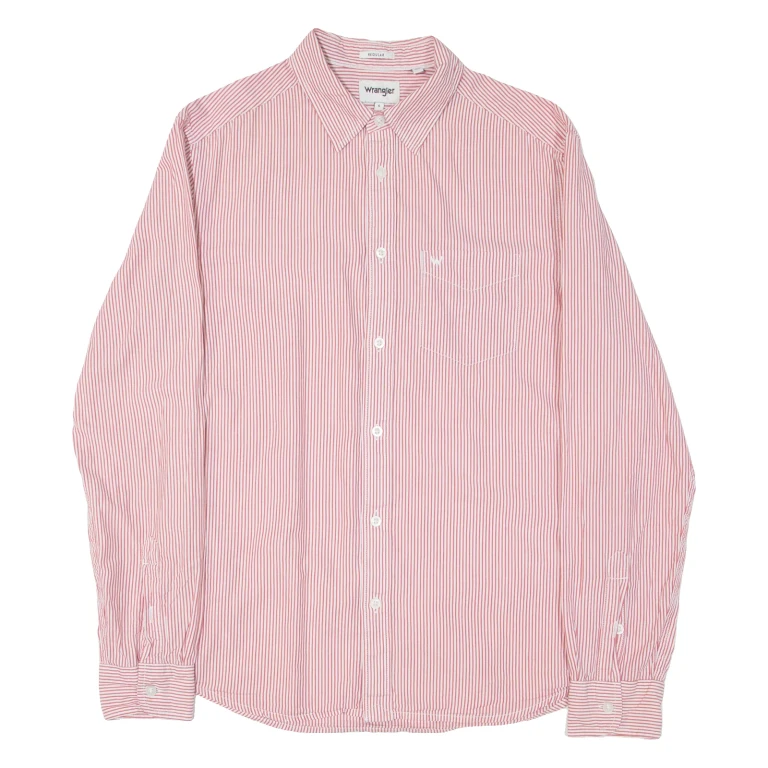 WRANGLER Mens Shirt Red Pinstripe Long Sleeve S