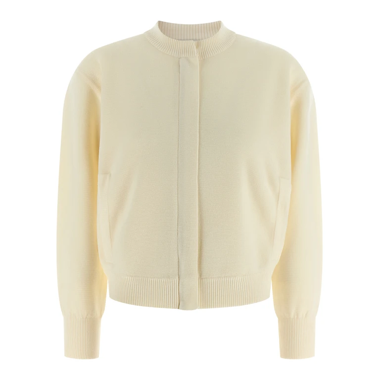 Max Mara White Virgin Wool Cardigan Clothing - Women