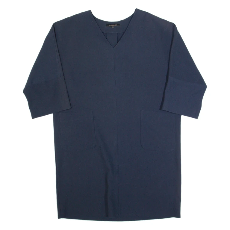 JAEGER Oversized Womens Day Dress Blue Knee Length UK 12