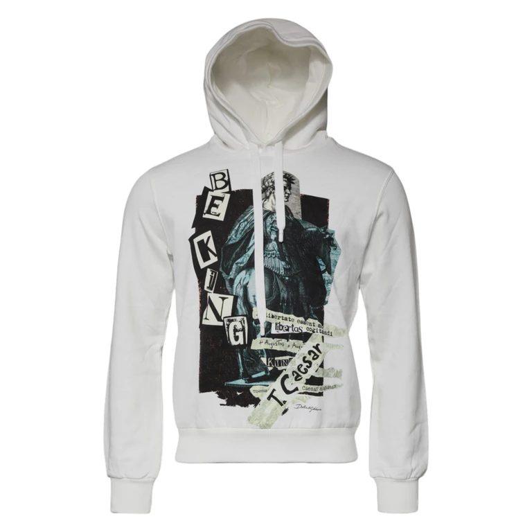 Dolce & Gabbana White Caesar Cotton Hooded Pullover Sweater Clothing - Men