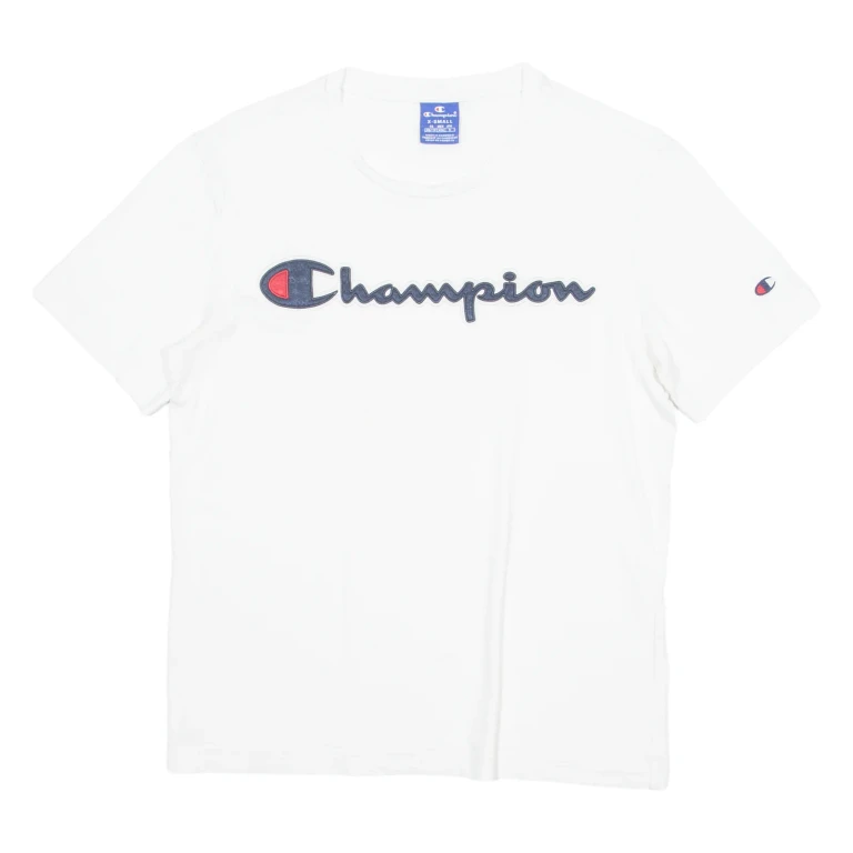 CHAMPION Mens T-Shirt White Crew Neck XS (EE1-281024-4918)
