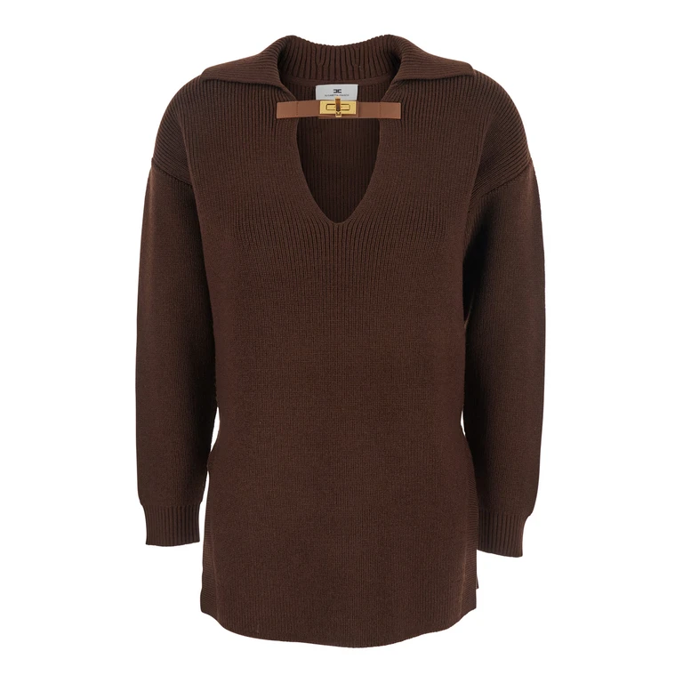 Elisabetta Franchi Pull Col Rond - Marron (MK06S56E2EA3)