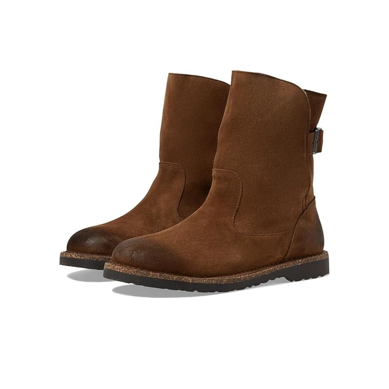 Unisex Upsala Shearling Suede Leather Dark Tea