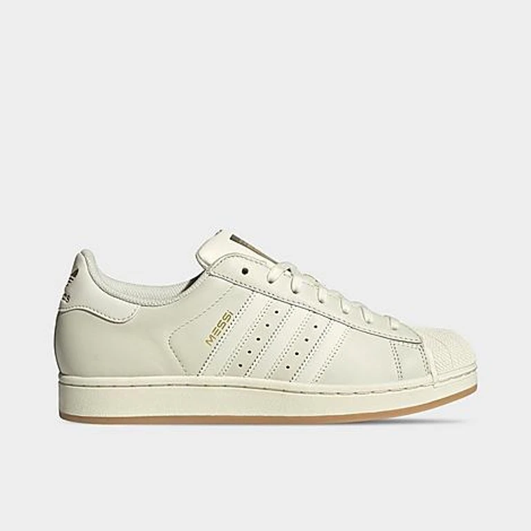Men's Originals Superstar Messi Casual Shoes in Ivory/Ivory/Gold Metallic Size: 7.5