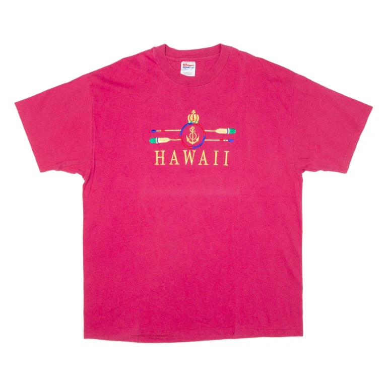 HANES Hawaii Womens T-Shirt Pink XL