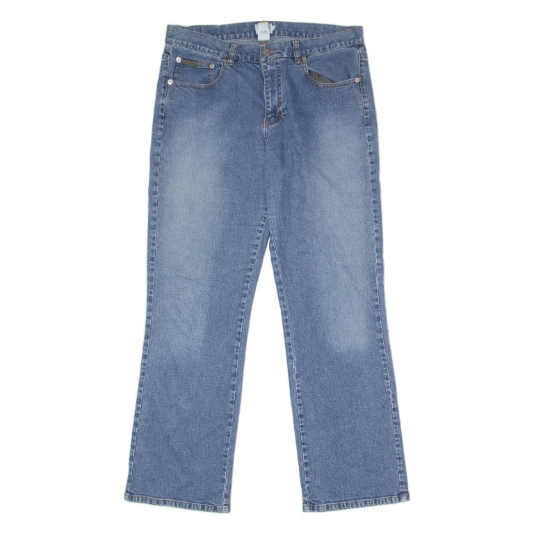 CALVIN KLEIN JEANS Womens Jeans Blue Relaxed Straight Stone Wash W32 L28