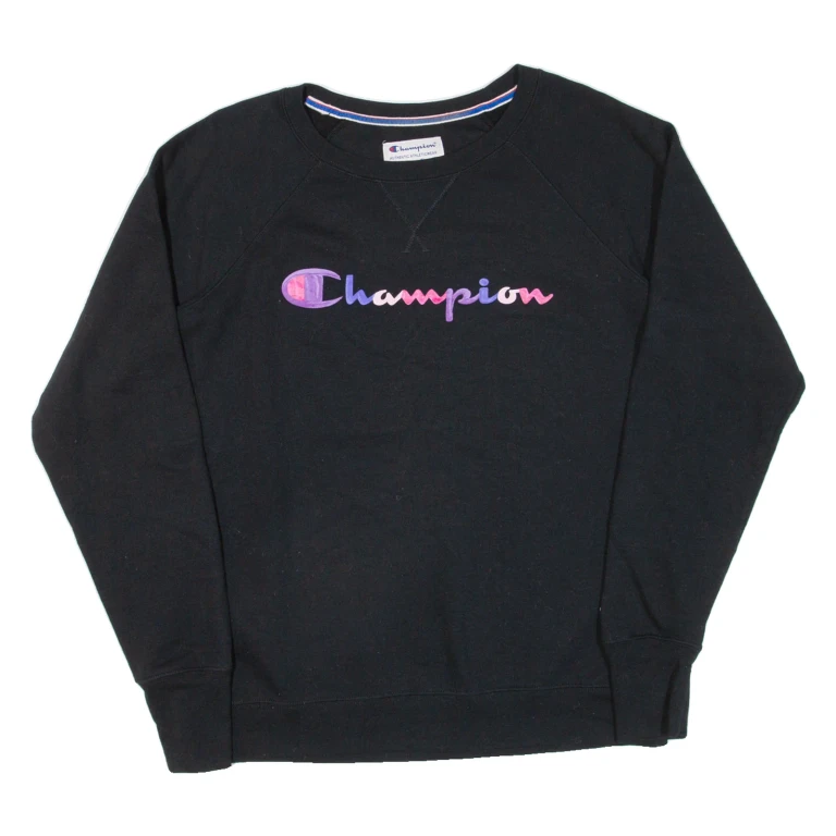 CHAMPION Womens Sweatshirt Black L