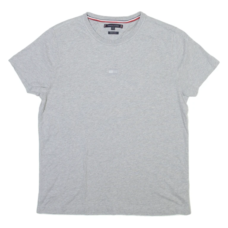 TOMMY HILFIGER Womens T-Shirt Grey Crew Neck M