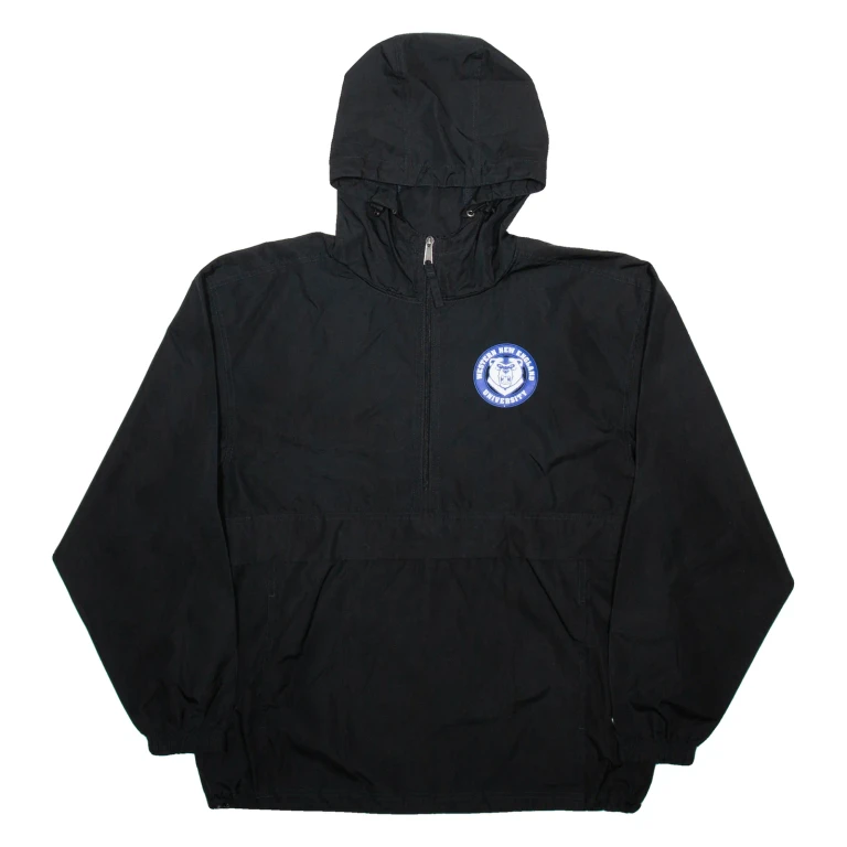 CHAMPION Western New England University Mens Anorak Jacket Black USA Hooded M