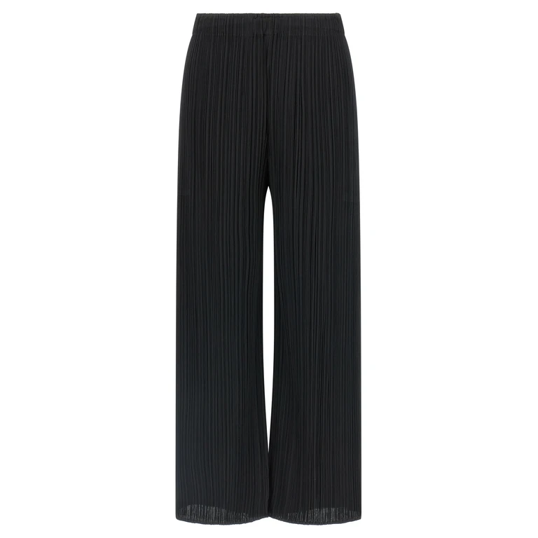Pleats Please Issey Miyake Black Polyester Casual Pants - Women