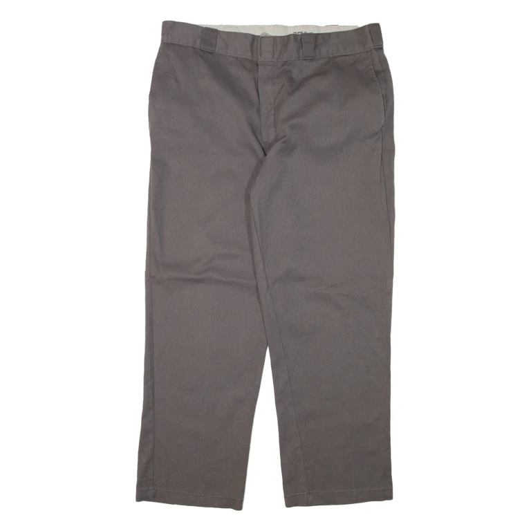 DICKIES Workwear Mens Trousers Grey Regular Straight W38 L30