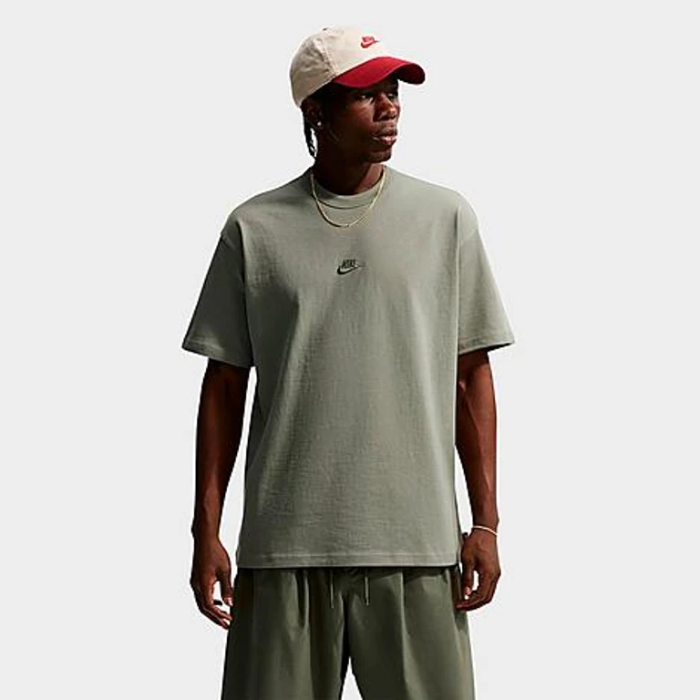 Nike Men's Sportswear Premium Essentials Futura T-Shirt in Silver Sage Size: XS