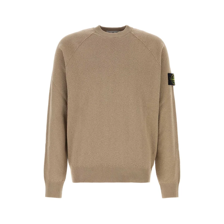 Stone Island Cappuccino Cotton Sweater Desert Exterior: Maglieria - Men