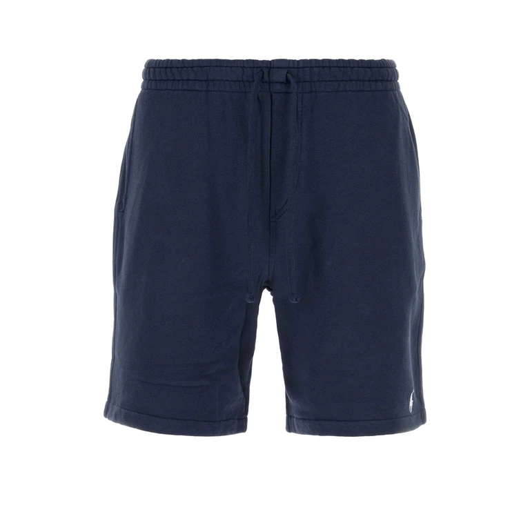 Polo Ralph Lauren Navy Blue Cotton Blend Bermuda Shorts Newportnavy Exterior: Polyester - Men