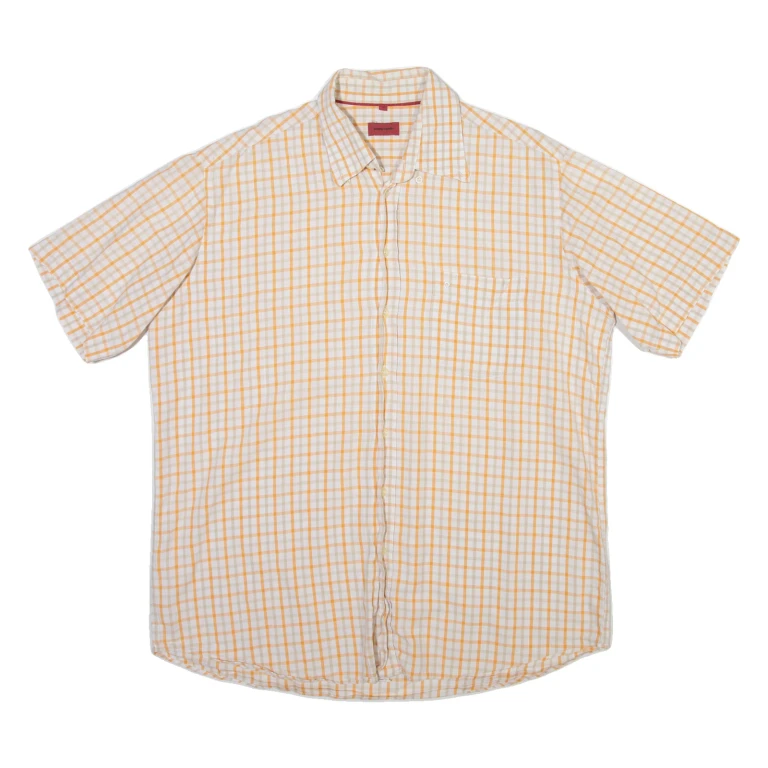 PIERRE CARDIN Mens Shirt White Check XL