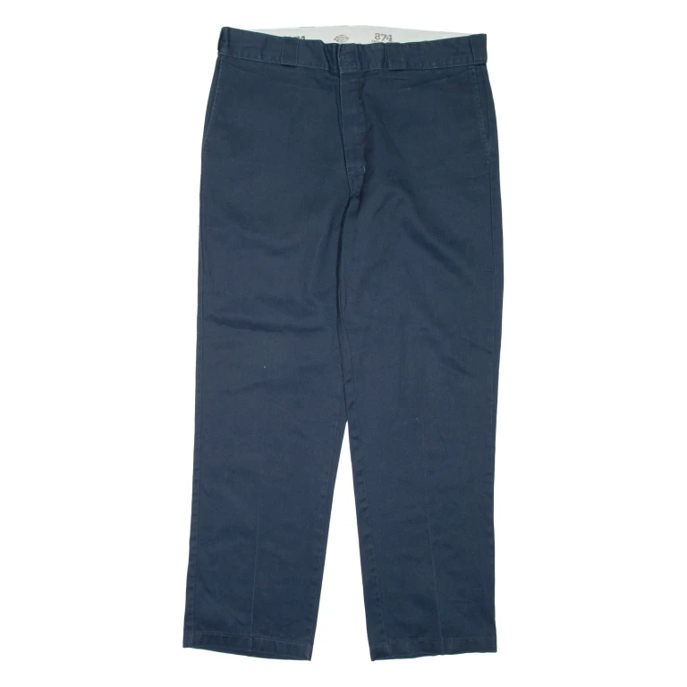 DICKIES Mens Trousers Blue Regular Straight W38 L32